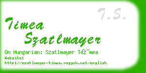 timea szatlmayer business card